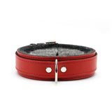 Berlin Small Leather Bondage Collar Red Front