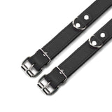 Kathleen high-end black leather BDSM cuffs 1-inch