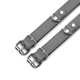 Kathleen High-end gray leather BDSM cuffs 1-inch