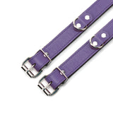Kathleen High-end purple leather BDSM cuffs 1-inch