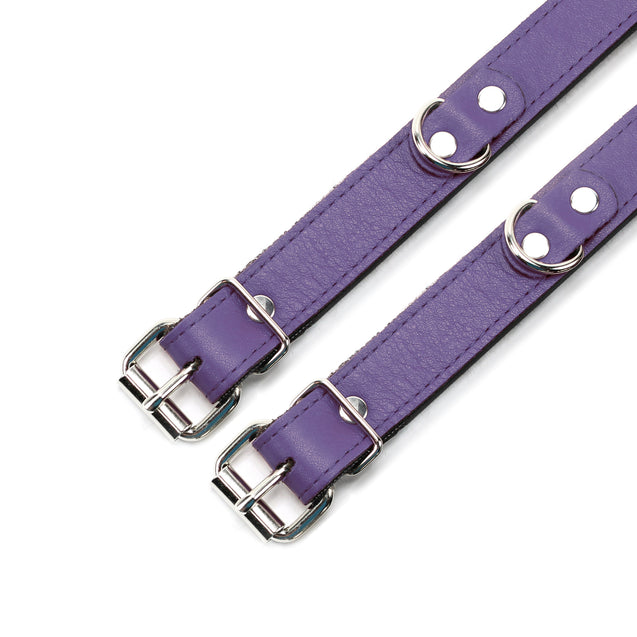 Kathleen Luxury Purple Leather Cuff Details