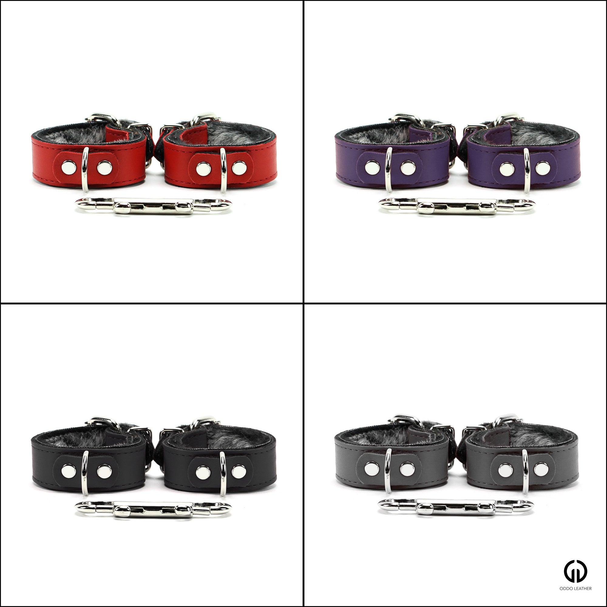 Kathleen Luxury Leather Bondage Cuffs 1-Inch Collection