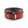 Berlin Leather Faux Fur Lined BDSM Collar Red Back