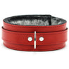 Berlin Fur-Lined Luxury Leather Bondage Collar Red