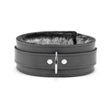 Berlin Leather Faux Fur Lined BDSM Collar Gray