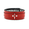Berlin Red Leather BDSM Collar Front