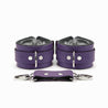 Berlin Luxury Leather Fur-Lined BDSM Cuffs Purple