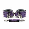 Berlin Lockable Leather BDSM Cuffs Purple