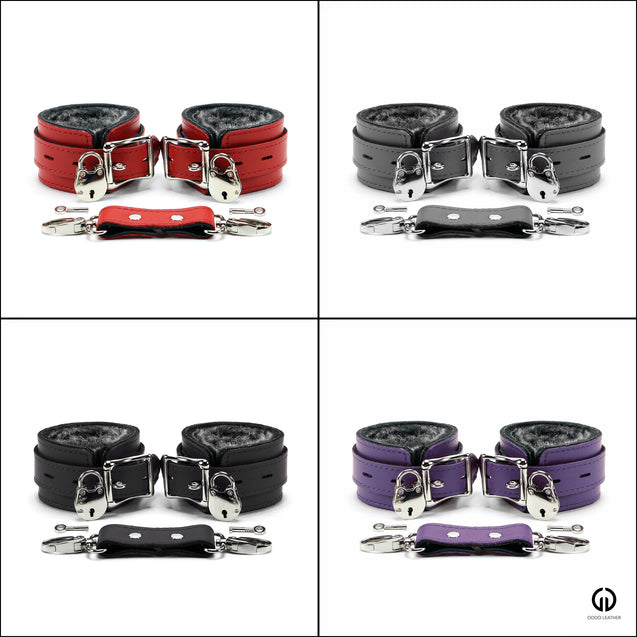 Berlin Locking Faux Fur Lined BDSM Cuff Collection