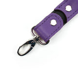 Berlin Bondage Cuff Connector Purple Leather Clip Detail