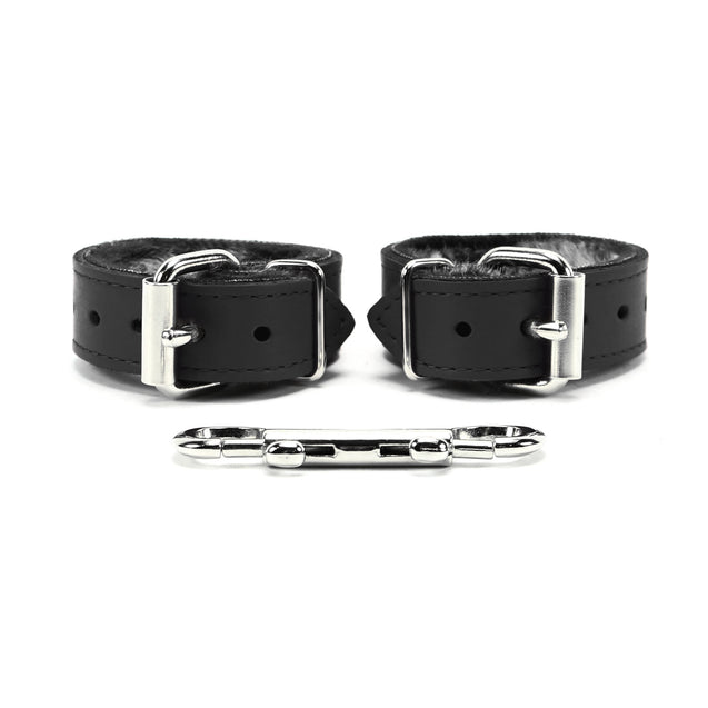 Kathleen luxury black leather BDSM cuffs back