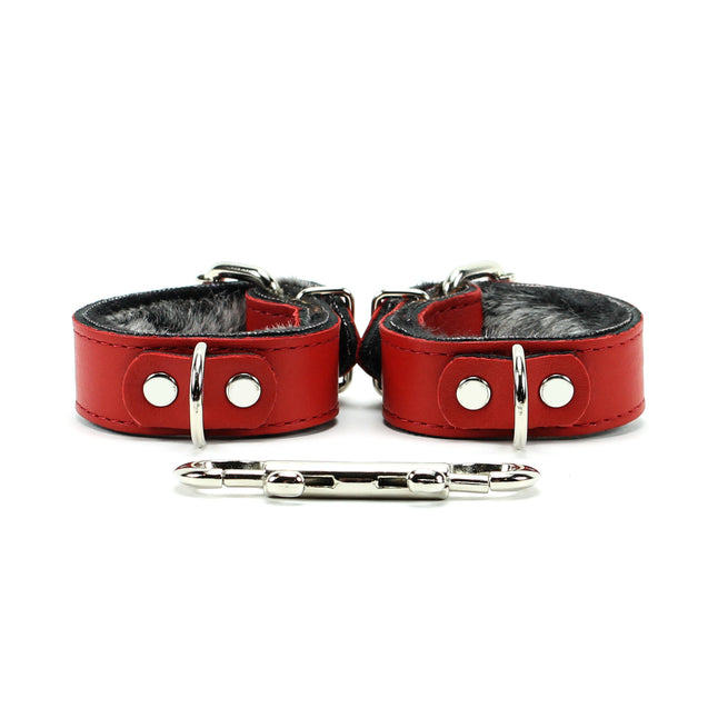 Kathleen Luxury Leather Bondage Cuffs Red
