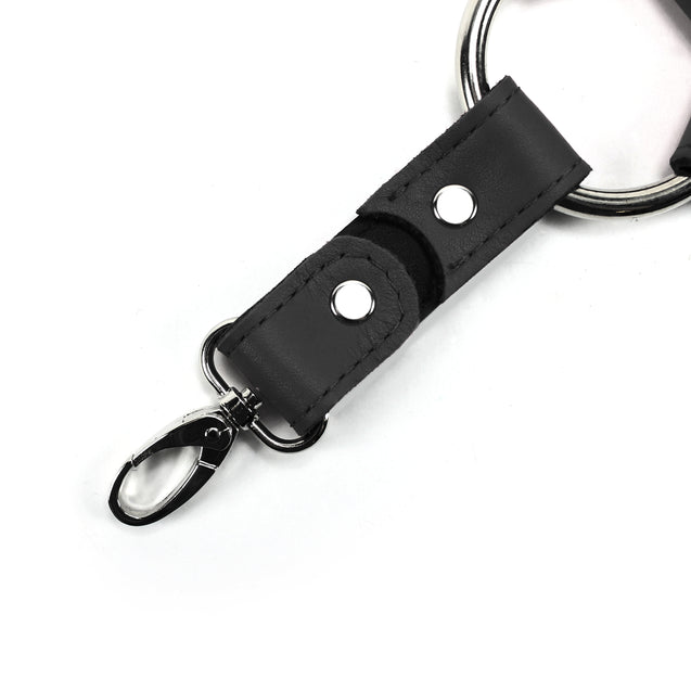 Berlin Cuff Hogtie Set Black Leather Clip Detail