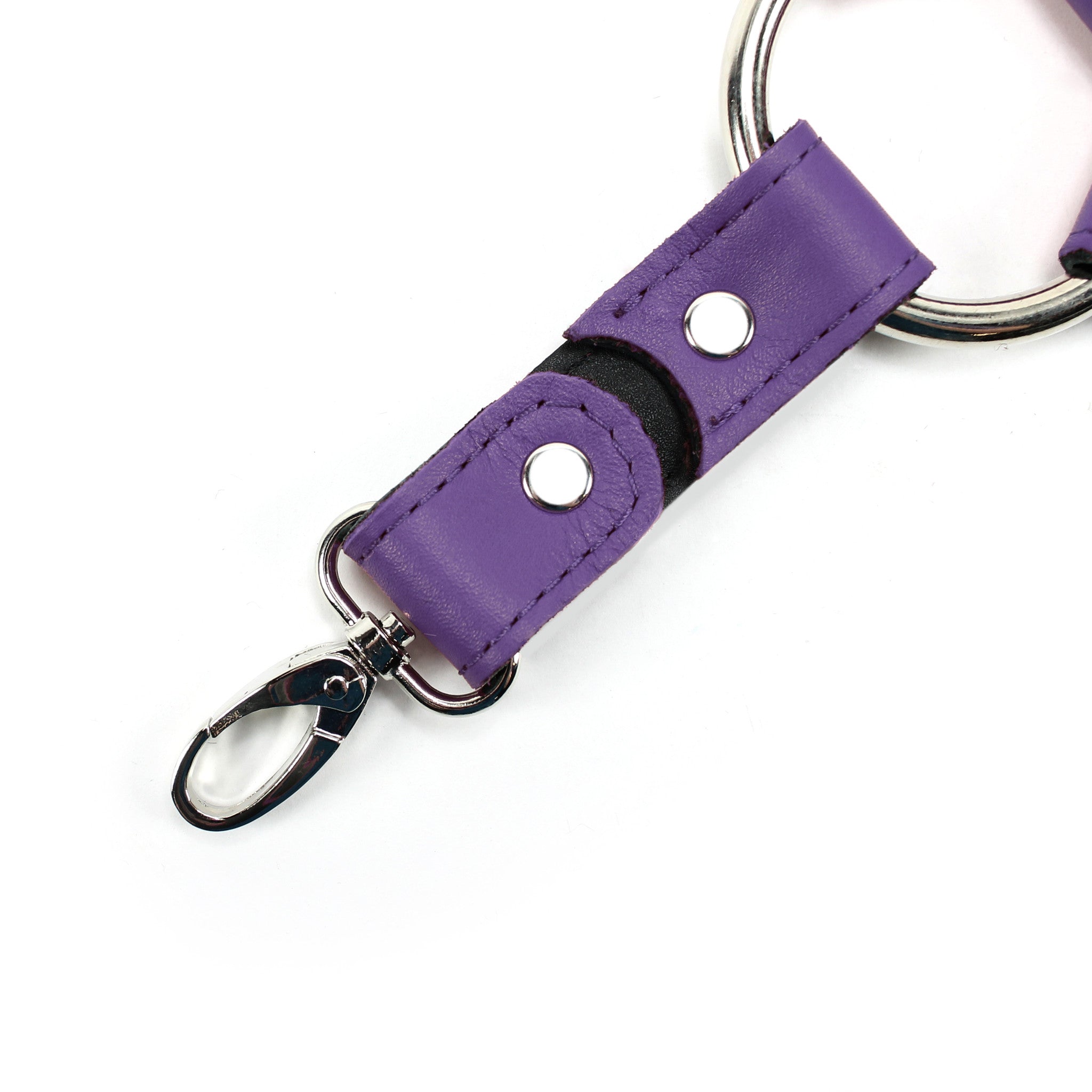 Berlin BDSM Chain Lead Hogtie Purple Leather Detail Clip