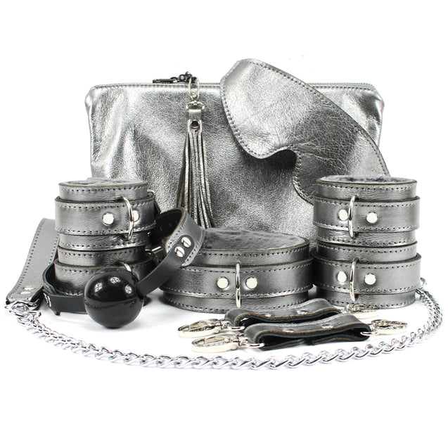 Gaius High-End Special Edition Gunmetal Leather BDSM Set