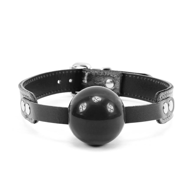 Gaius Special Edition High-end leather BDSM Ball Gag with Black Silicone Ball