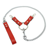 Berlin BDSM Chain Lead Hogtie Red Leather