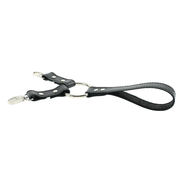 Black Stitched Black Latigo Leather Handle Hogtie