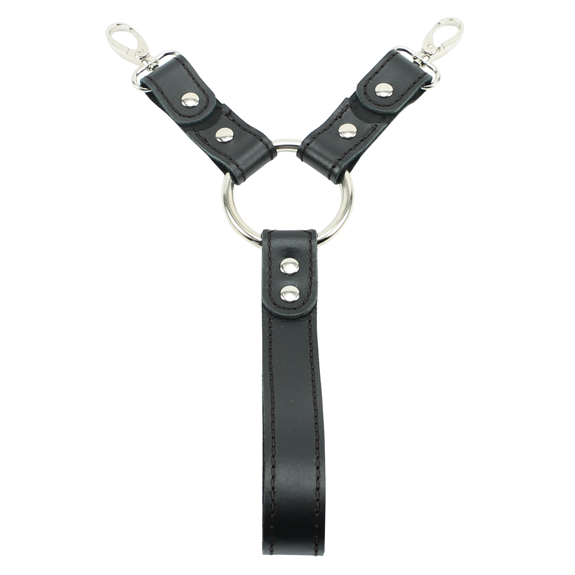 Lockable leather BDSM cuff hogtie set black