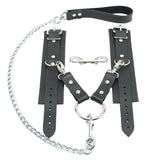 Mandrake BDSM Cuffs + Chain Hogtie Grey