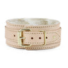 Galen Luxury Faux Fur Lined BDSM Medical Play Collar with gold-plated buckle