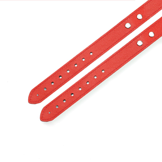 back of 1-inch wide red padded leather liner