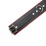 Luxury red detail padded locking bondage collar