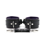 Purple padded leather bdsm cuffs