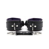 Purple padded leather bdsm cuffs