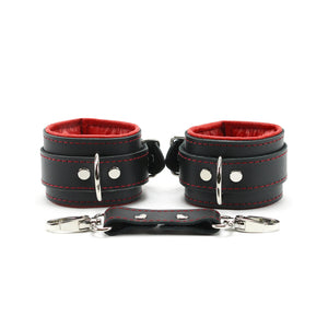 Red padded leather BDSM cuffs