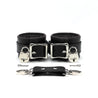 black locking leather bdsm cuffs
