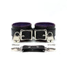 purple locking leather bdsm cuffs