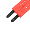 Red Padded Leather Locking Submissive Cuff Set 