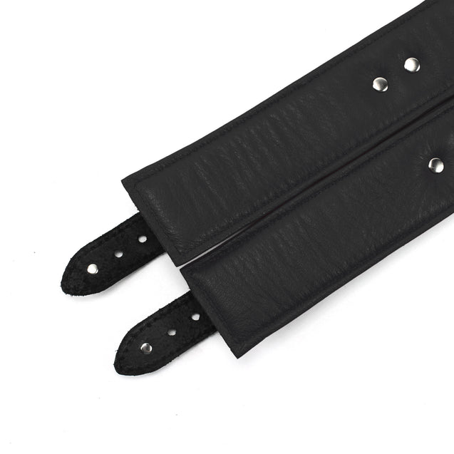 black lambskin lined padded bdsm cuffs