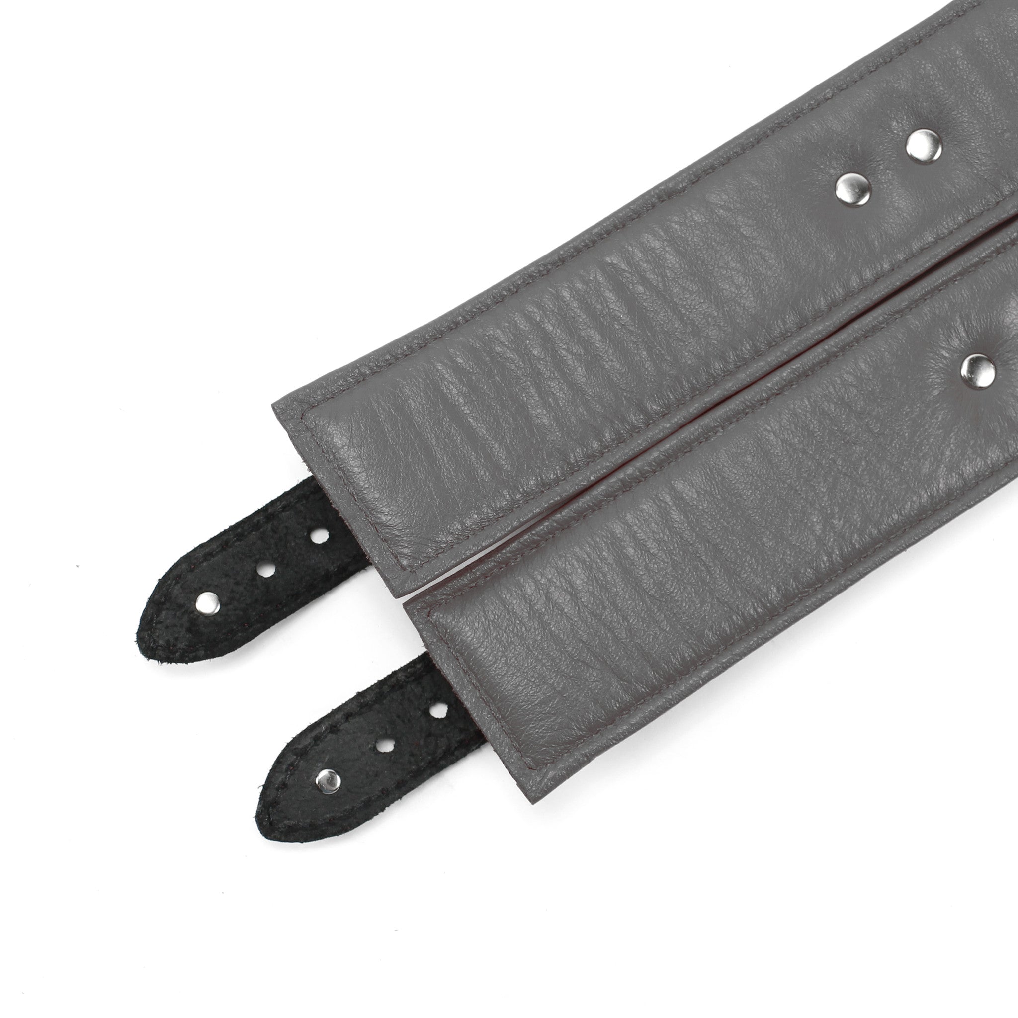 Luxury Grey Padded Leather BDSM Cuffs