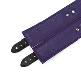 Luxury lambskin leather padded BDSM cuffs purple inside liner