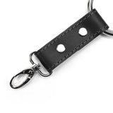 Leather BDSM Hogtie grey stitching