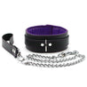 Luxury Padded Lambskin Leather BDSM Collar and Lead Purple