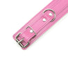 Atlas Pink Leather Submissive Bondage Collar with Nickel-Plated Hardware