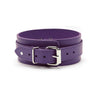 Atlas Purple Leather Submissive Bondage Collar with Adjustable Buckle