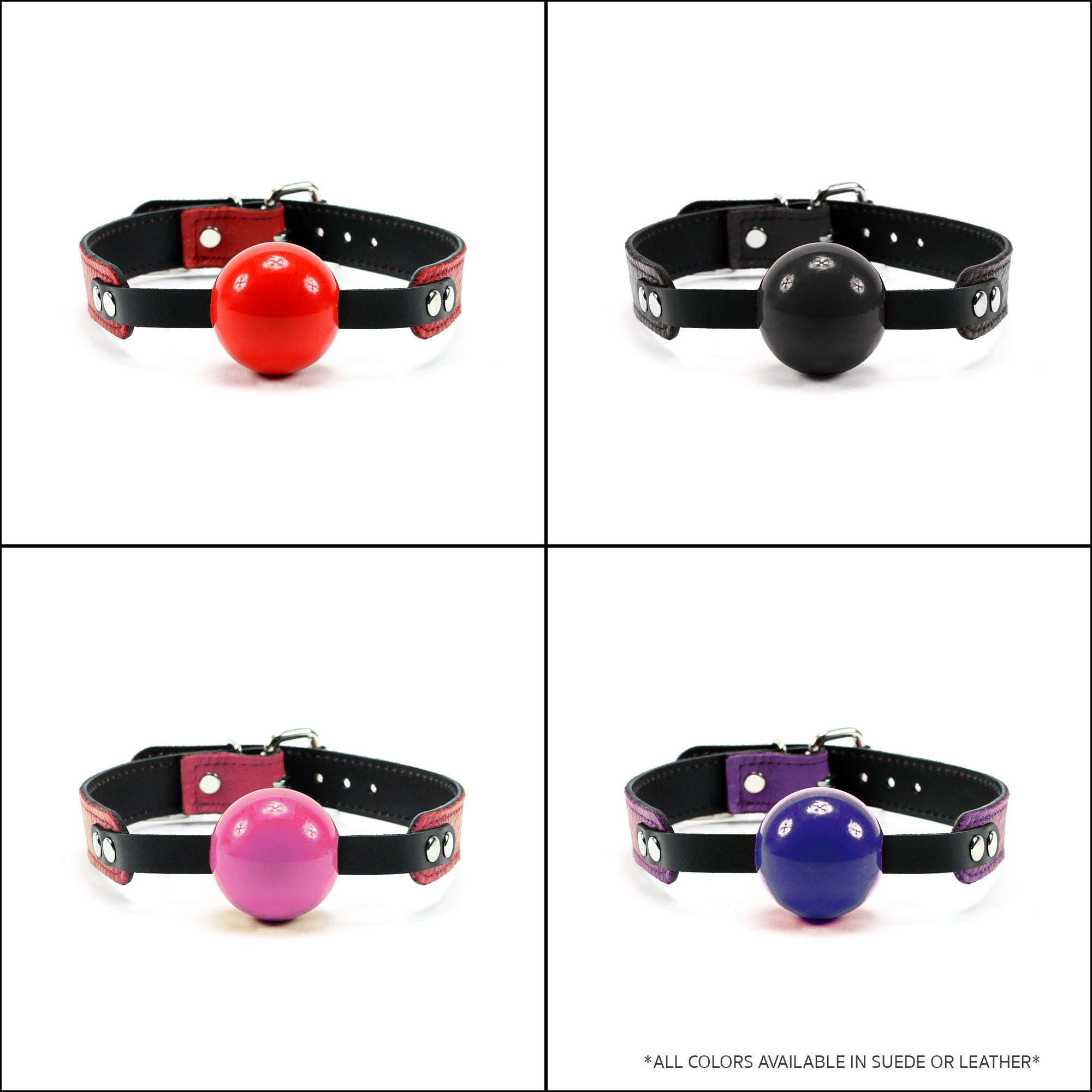 Berlin Leather BDSM Ball Gag Collection with Matching Silicone Ball