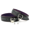 Luxury Padded Leather Thigh Cuffs Lockable Purple