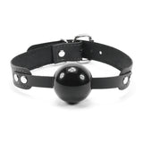 Luxury leather black and grey ball gag