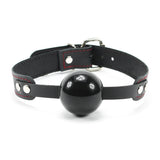 Luxury leather black and red ball gag