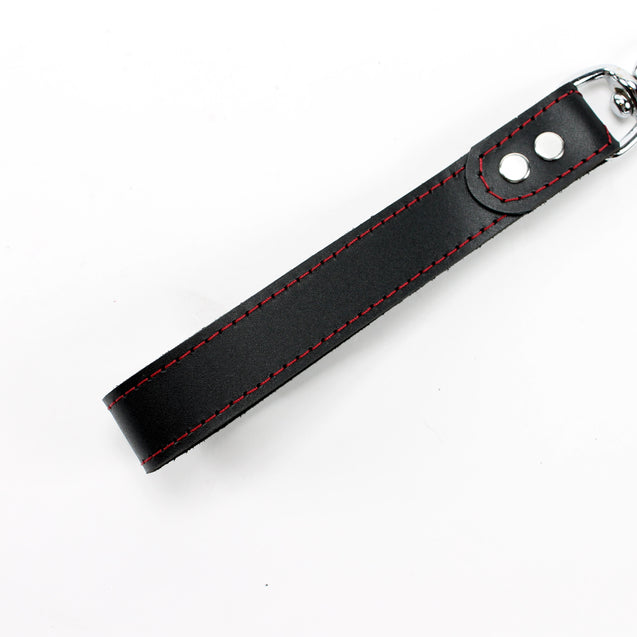 Mandrake BDSM Lead Handle for Collar Red Stitching