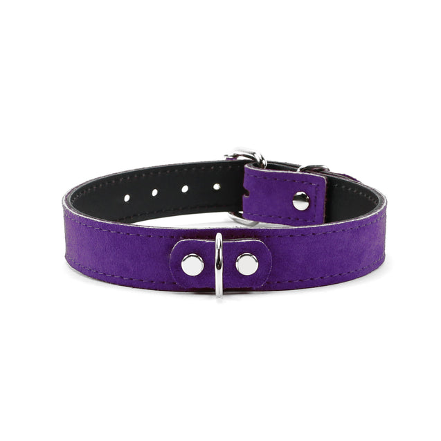 Lena Luxury Purple Suede Submissive Collar