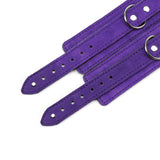 Lena 7-piece bondage collection dark purple BDSM cuffs detail