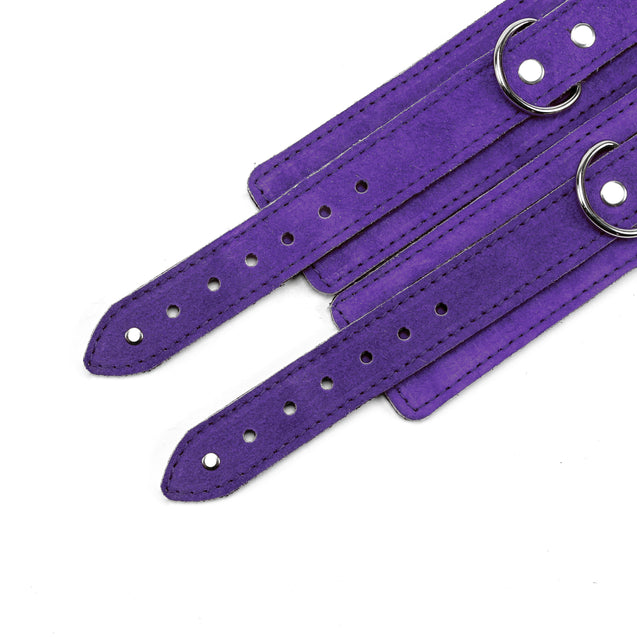 Lena 7-piece bondage collection dark purple BDSM cuffs detail