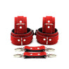 Lena Luxury Bright Red Suede Wrist and Ankle Bondage Cuffs 