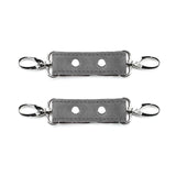 Luxury suede bondage cuff connectors gray